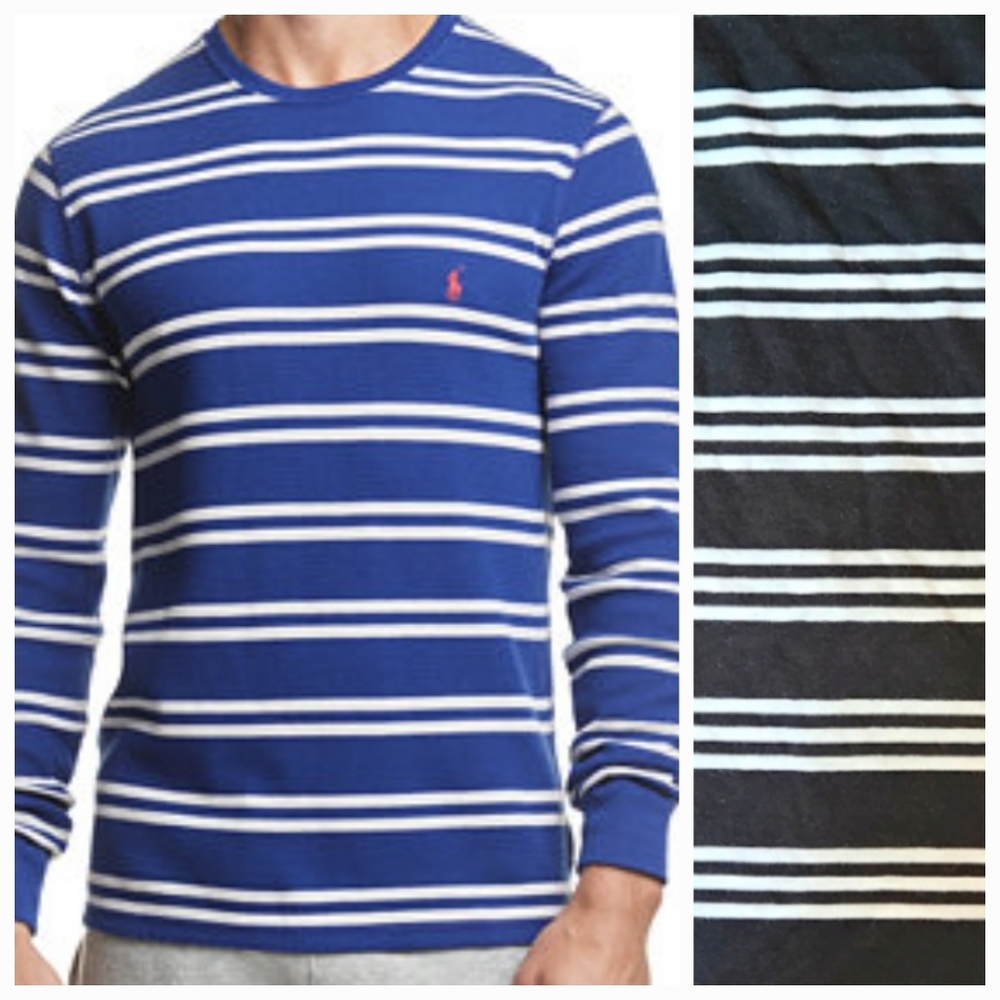 🌟7/25$ POLO Boys Black and White Striped Crewneck